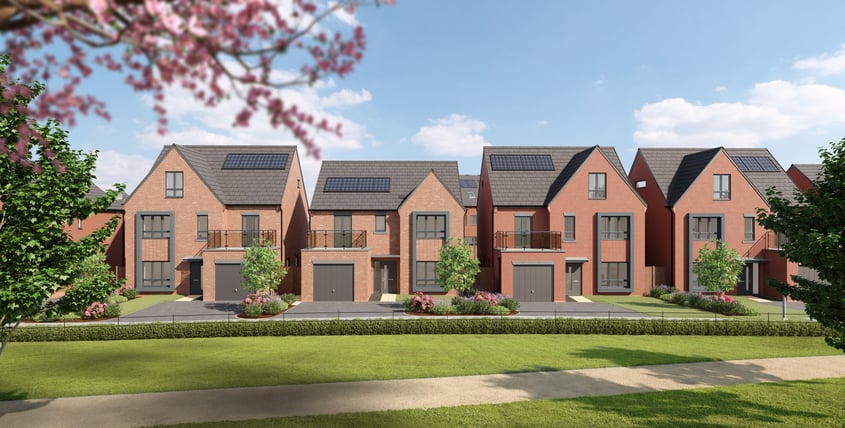 A CGI of Anwyl homes similar to those at Eagles Green