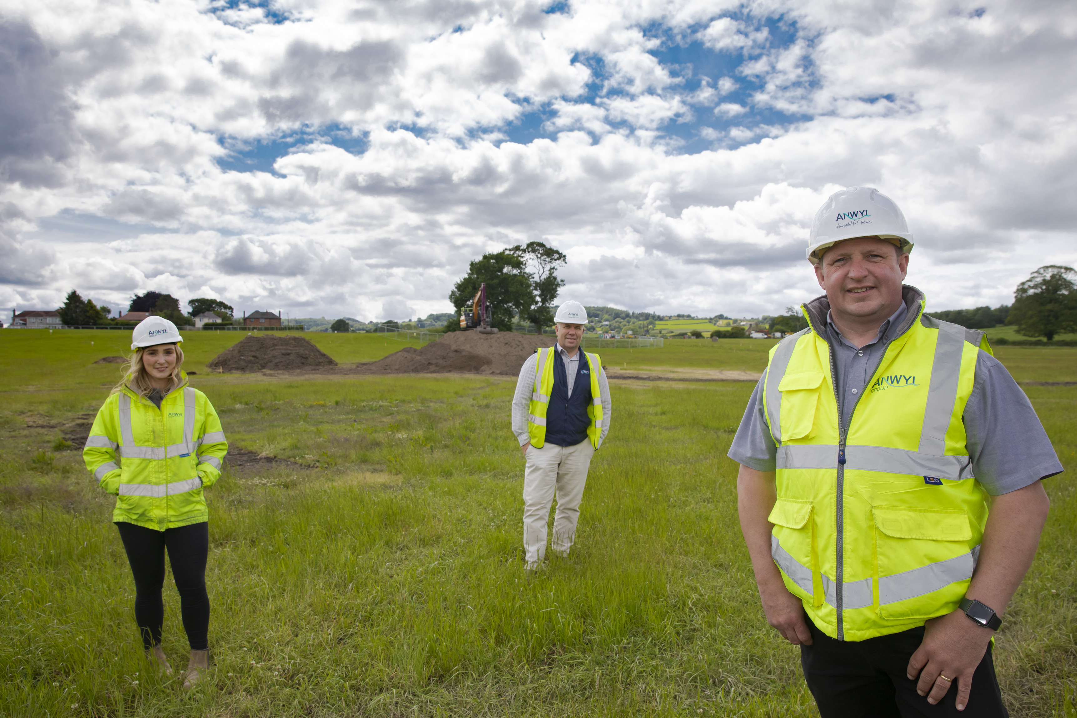 Geraint Anderson; site manager with Jess Phillips; health and safety manager and John Wilson; construction manager