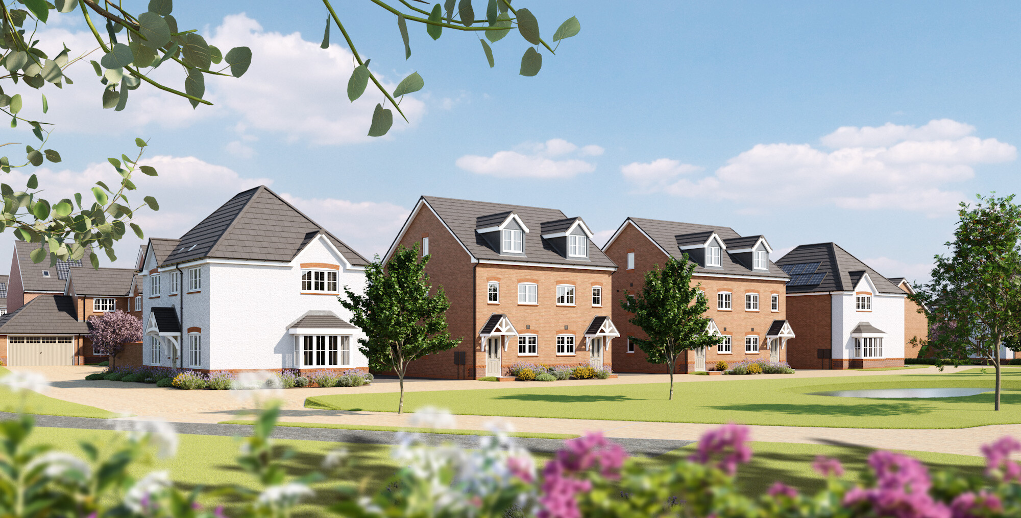 A computer generated image of the new Anwyl homes planned for Elmy Fields in Congleton