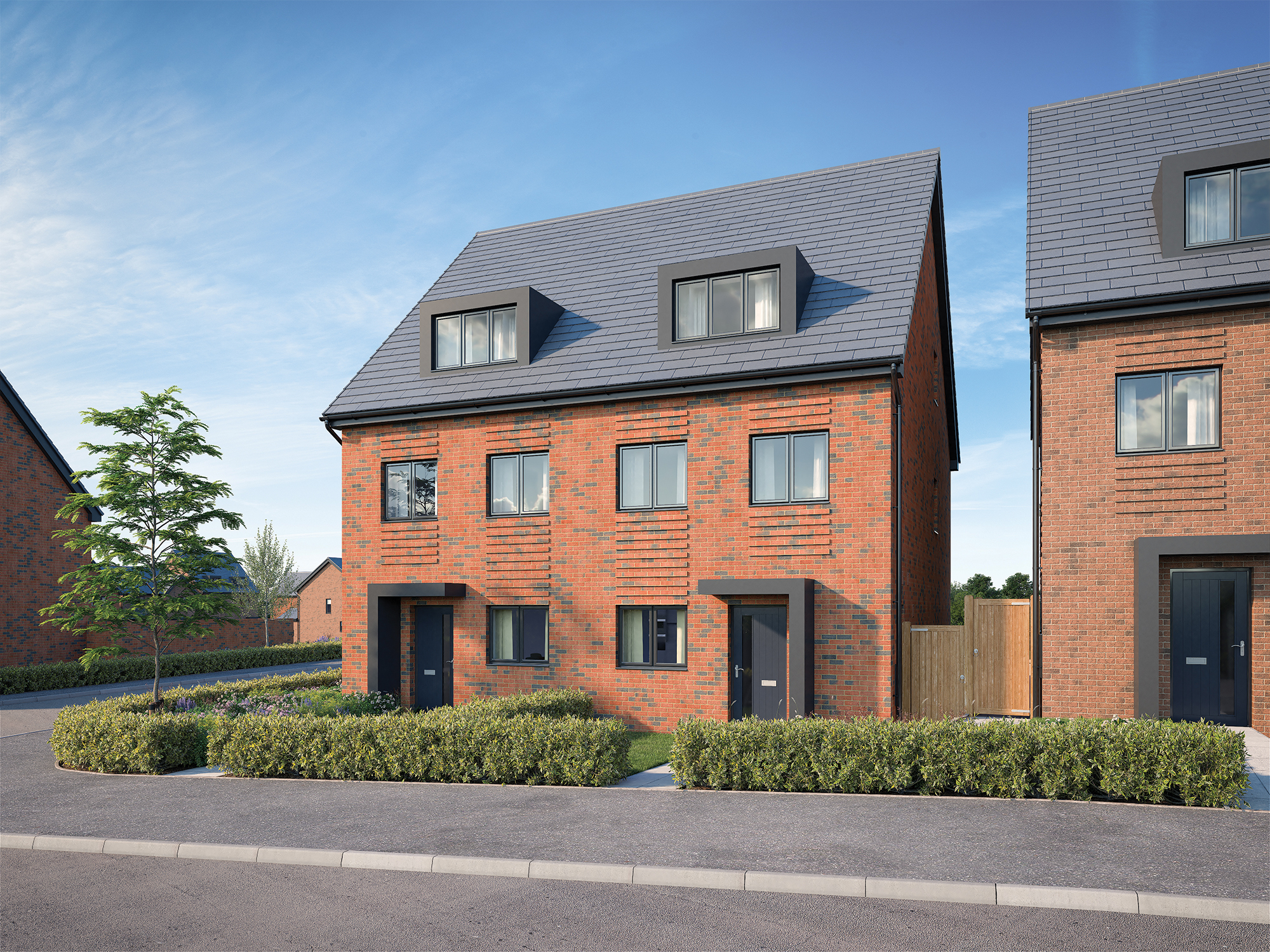 CGI image of homes at Lottie Gardens