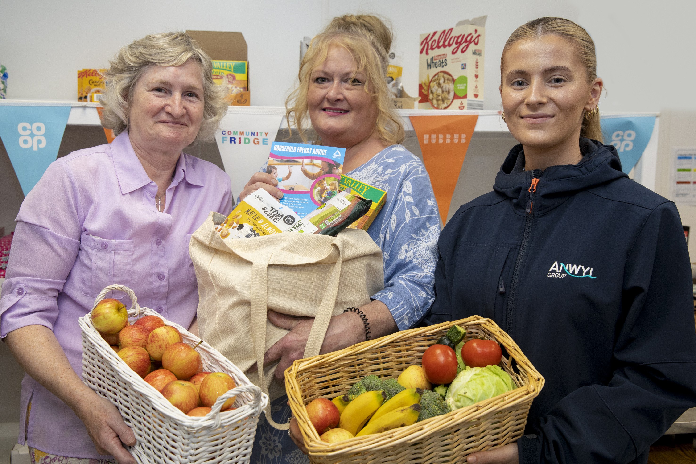 Groundwork North Wales Volunteers Gill Dowdall and Jo Prandle with Anwyl’s Amy Lloyd.