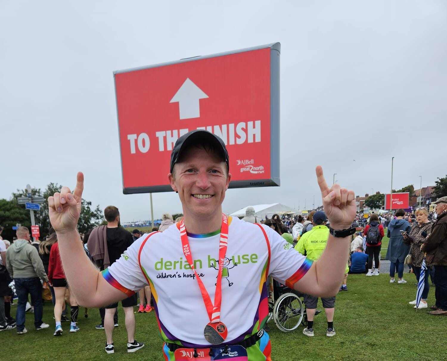 Paul Darwin pictured running The Great North Run 