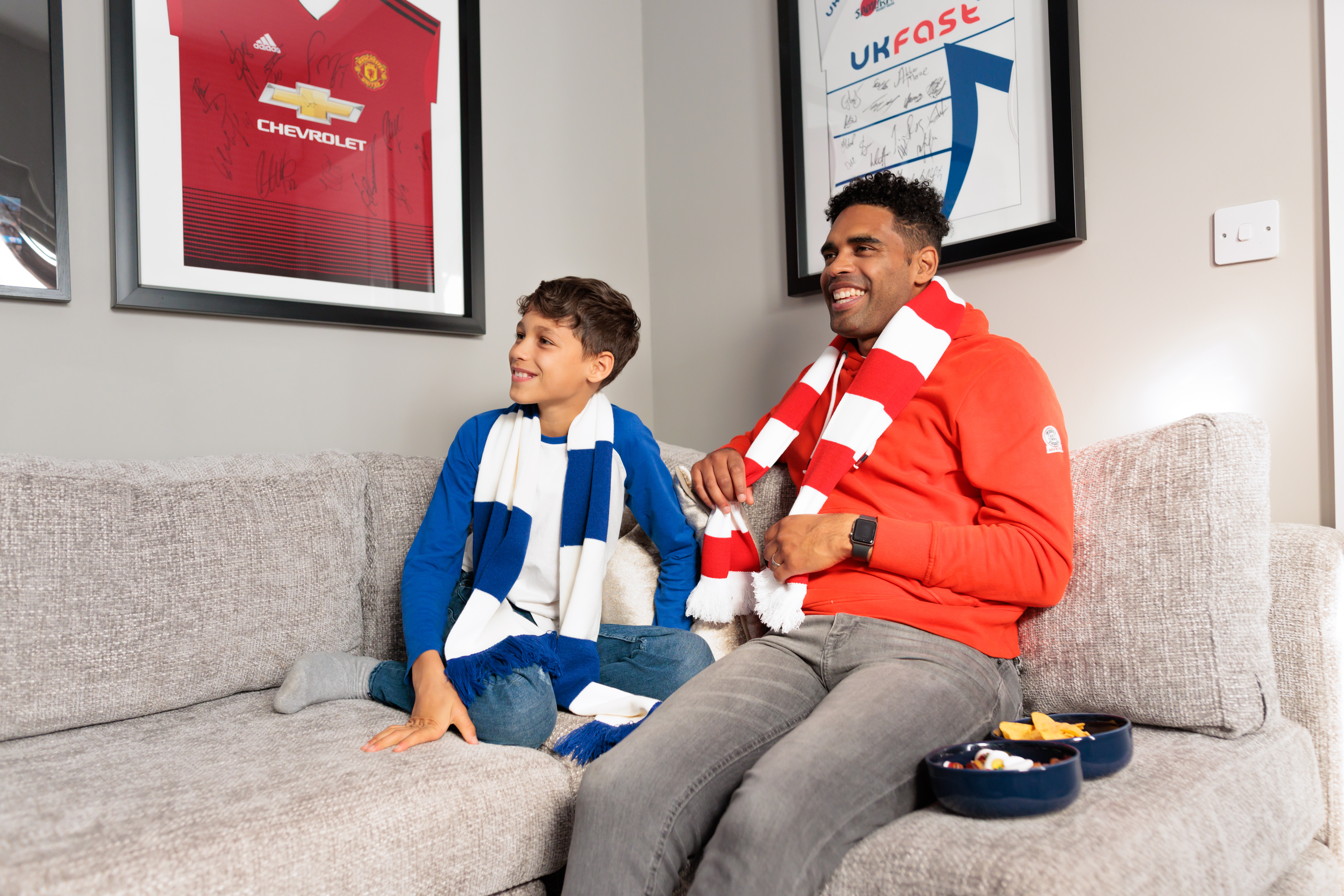 Father & Son ready to watch the football